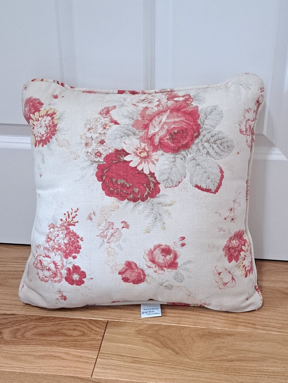 Waverly Garden Room Norfolk Rose Throw Pillow 16x16 Cottagcore Shabby Chic
